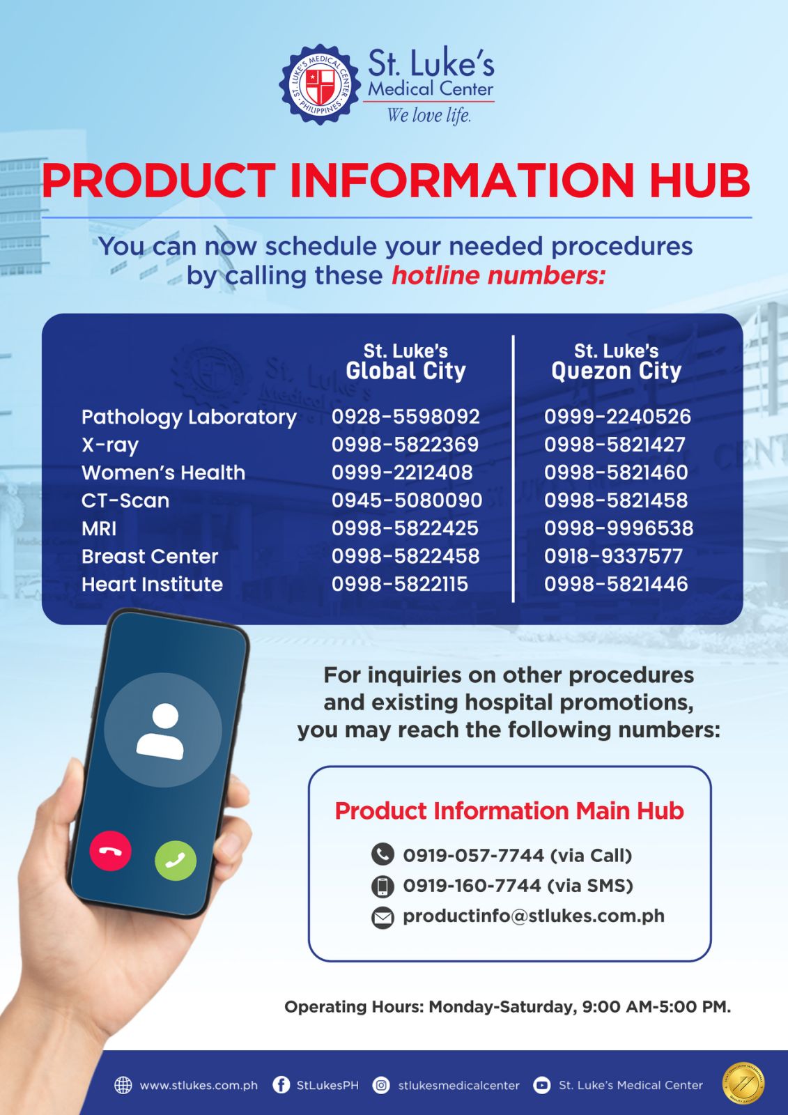 Product Information Hub Hotline Numbers