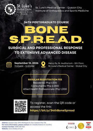 Bone S.P.R.E.A.D. | Institute of Orthopedics and Sports Medicine 34th Postgraduate Course