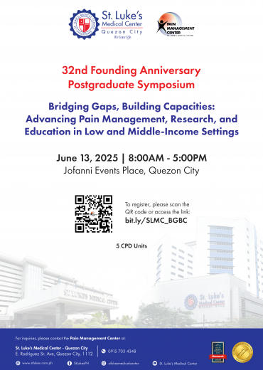 32nd Founding Anniversary Postgraduate Symposium - Bridging Gaps, Building Capacities: Advancing Pain Management, Research, and Education in Low and Middle-Income Settings