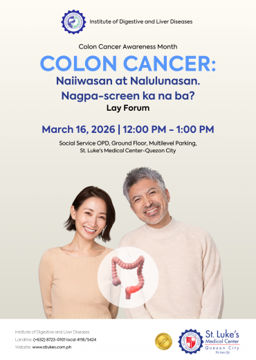 Colon Cancer: Naiiwasan at Nalulunasan. Nagpascreen ka na ba?