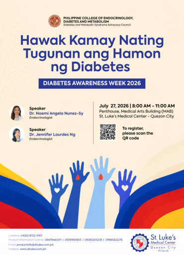 Hawak Kamay Nating Tugunan ang Hamon ng Diabetes