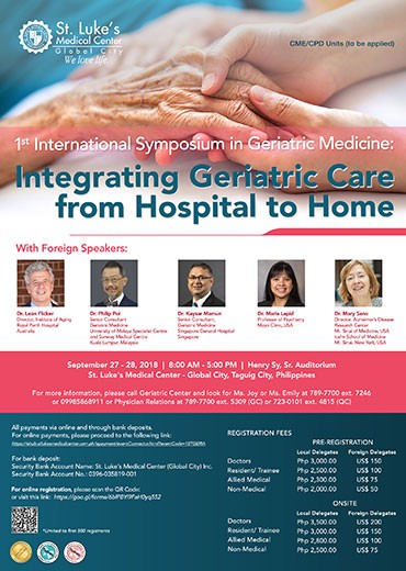 1st International Symposium in Geriatric Medicine: Integrating Geriatric Care From Hospital To Home