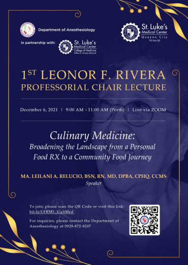 1st Leonor F. Rivera Professional Chair Lecture