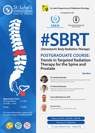 (Stereotactic Body Radiation Therapy) POSTGRADUATE COURSE: Trends in Targeted Radiation Therapy for the Spine and Prostate