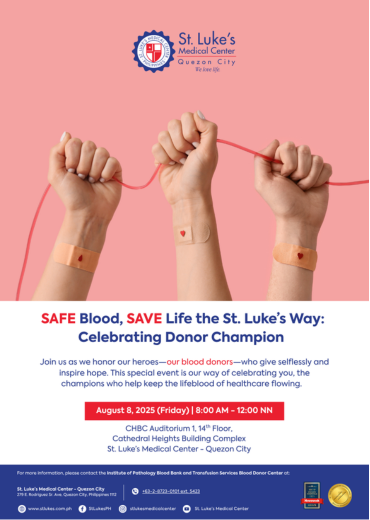 Safe Blood. Save Life the St. Luke’s Way: Celebrating Donor Champion