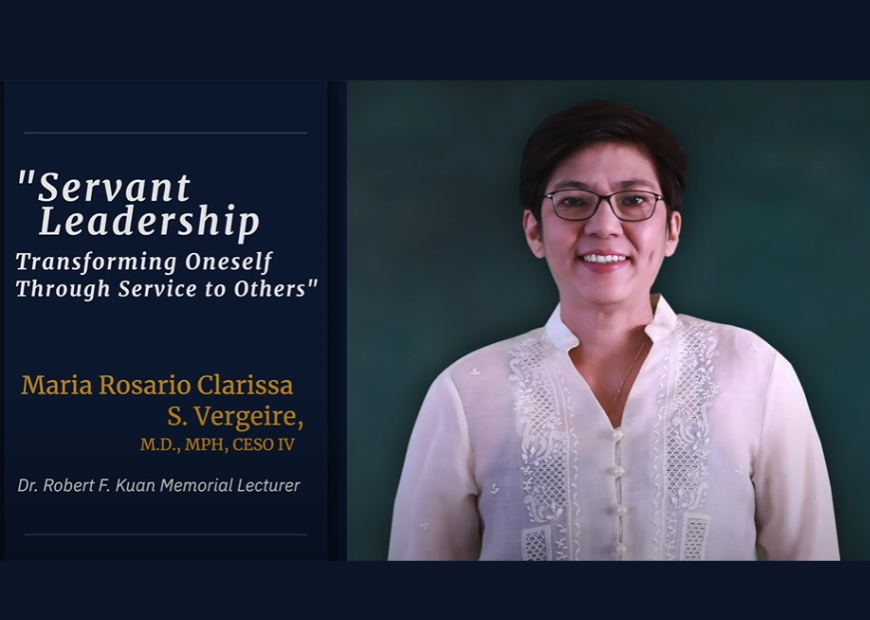 Health Undersecretary and Spokesperson Dr. Maria Rosario S. Vergeire graces the event as the memorial lecturer and shares three ‘nuggets' students and doctors can learn from. 