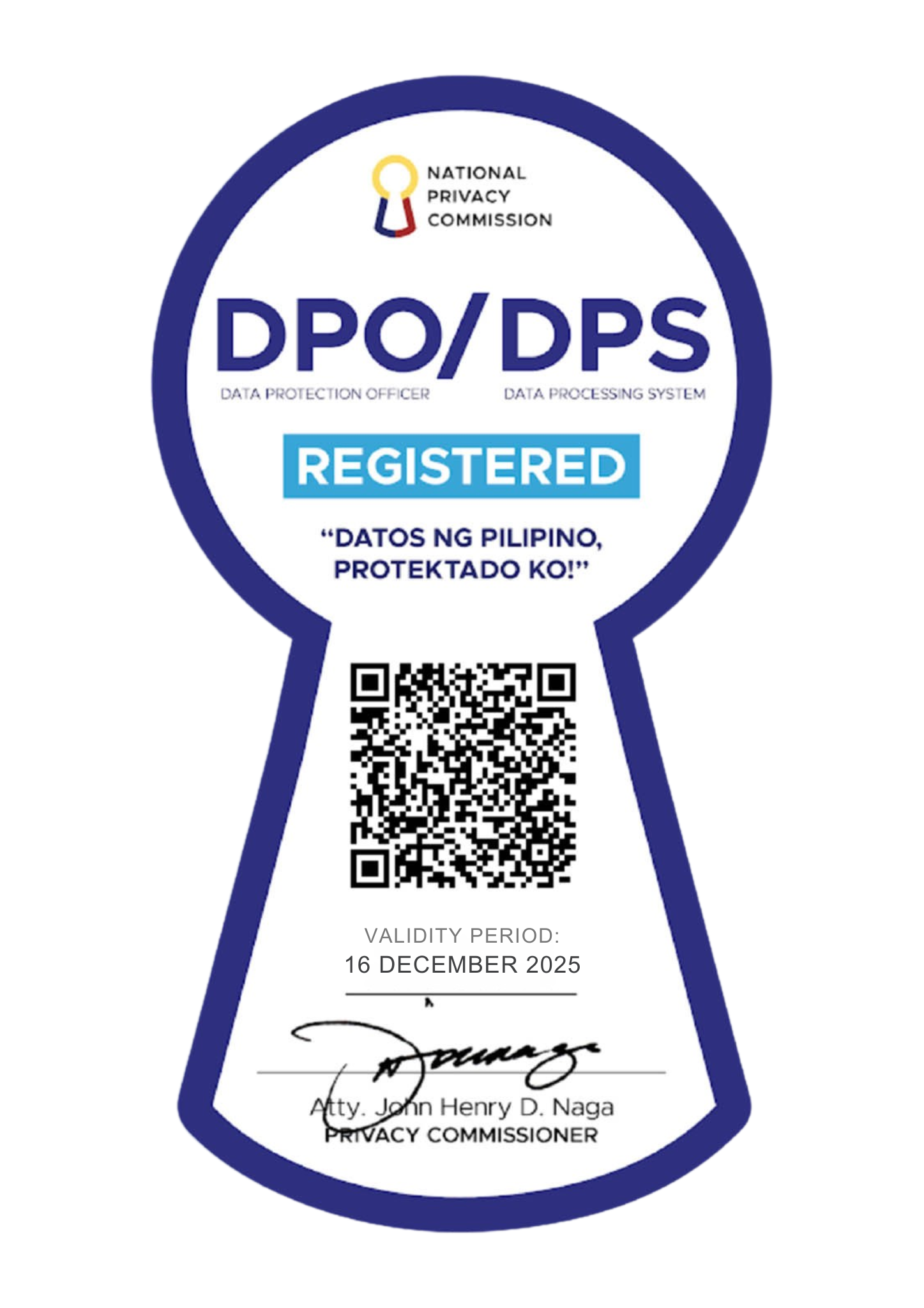 NPC Seal of Registration QC